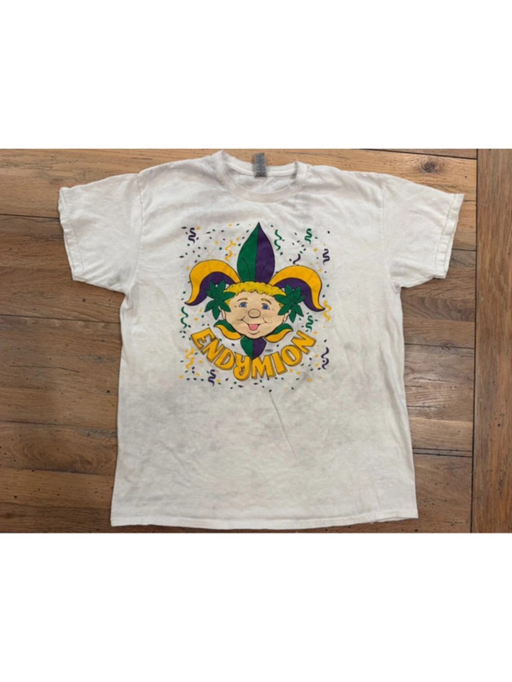 Krewe of Endymion Men's Parade Throw T-Shirt White Size Large Mari Gras